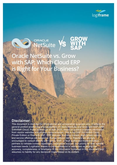 Comparison NetSuite vs Grow with SAP (Resource Center)